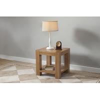 Milano Oak Lamp Table with Shelf
