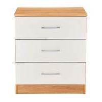 miami gloss 3 drawer chest