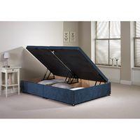 Millbank Ottoman Divan Bed Frame Denim Blue Velvet Fabric Small Single 2ft 6