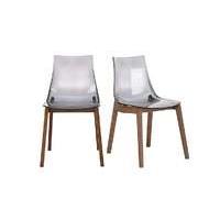 Mikado Pair of Smoke Grey Acrylic Dining Chairs