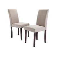 Mia Fabric Pair of Dining Chairs