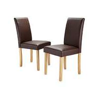 Mia Faux Leather Pair of Dining Chairs