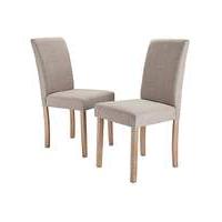 Mia Fabric Pair of Dining Chairs