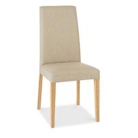 Miles Oak & Stone Fabric Taper Back Dining Chairs - Pair