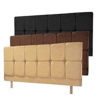 Milan Headboard King White Faux Suede