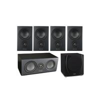 Mission LX-2 5.1 System - 2 pairs of LX-2 LX-C Centre with MS400 Sub in Black