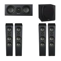 Mission LX-5 5.1 System - 2 Pairs of LX-5 LX-C Centre with MS400 Sub in Black