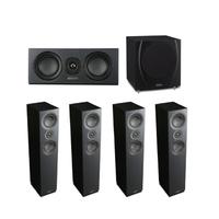 Mission LX-3 5.1 System - 2 Pairs of LX-3 LX-C Centre with MS400 Sub in Black