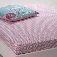 MISS CHINA Blue Printed Cotton Fitted Sheet