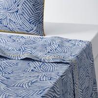 Mistral Blue Printed Flat Sheet