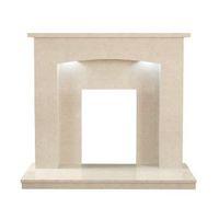 Midland Manila Micro Marble Fire Surround with Lights