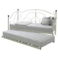 Milan Day Bed with Trundle Single Cream
