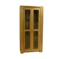 Milan 190cm Oak Glazed Display Cabinet
