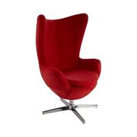 milden novelty chair revolving in red with chrome base