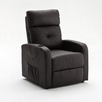 Milano Recliner Chair In Brown PU Leather With Rise Function