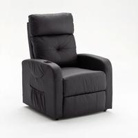 Milano Relaxing Chair In Black Faux Leather With Rise Function