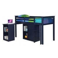 Milli Solid Navy Blue Finish Sleep Station With Pull Out Desk