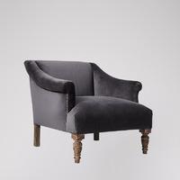 mia armchair in dark grey