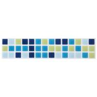 Mini Mosaic Blue Ceramic Border Tile (L)200mm (W)45mm