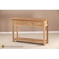 Milano Oak Console Table with 3 Drawer