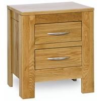 Milano Oak Bedside Cabinet - 2 Drawer