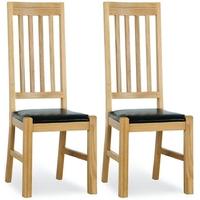 Milano Oak Dining Chair - Leather Seated (Pair)