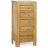 milano oak chest of drawer 5 drawer