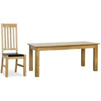 Milano Oak Dining Set - 1.5M with 6 Leather Seated Chairs