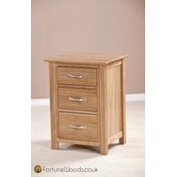 Milano Oak Bedside Cabinet - 3 Drawer High