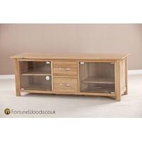 milano oak tv unit large with glass door