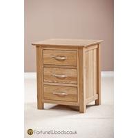 Milano Oak Bedside Cabinet - 3 Drawer