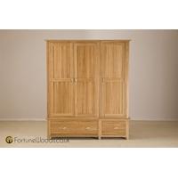 Milano Oak Wardrobe - 3 Door 2 Drawer