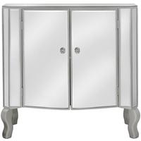Mirrored 2 Door Side Cabinet with Champagne Trim And NEW Crystal Handles