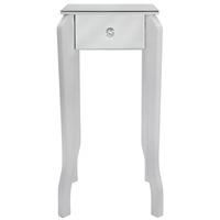 Mirrored Lamp Table with White Trim