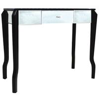 Mirrored 1 Drawer Table with Black Trim