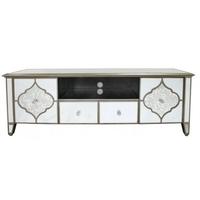 milagro mirrored 2 door 2 drawer entertainment unit