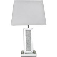 Milano Mirror Rectangle Table Lamp with White Shade