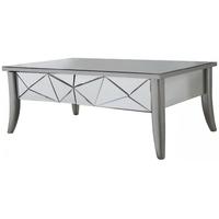 Mirrored Glacier Coffee Table with Champagne Trim