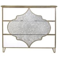 Milagro Mirrored Large 3 Drawer Bedside Cabinet