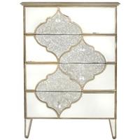 milagro mirrored 4 drawer cabinet