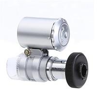 mini 60x microscope with 2 led illumination currency detecting uv ligh ...