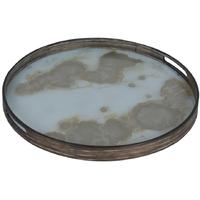 mist gold organic round small glass tray