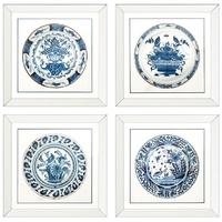 Mirror Glass Frame Prints Imperial China (Set of 4)