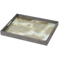 Mist Gold Organic Small Rectangular Glass Tray