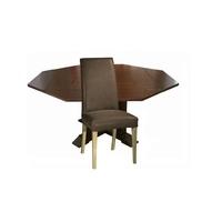 Midas Octagonal Dining Table & Ely Leather Chairs - Table & 8 Chairs