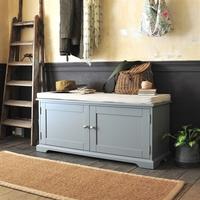 middleton painted shoe bench with doors grey