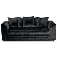 michigan velvet 3 seater sofa black