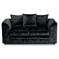 michigan velvet 2 seater sofa black