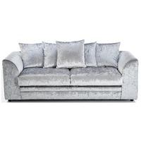 michigan velvet 3 seater sofa silver