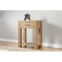 milano oak 1 drawer small hall table with shelf